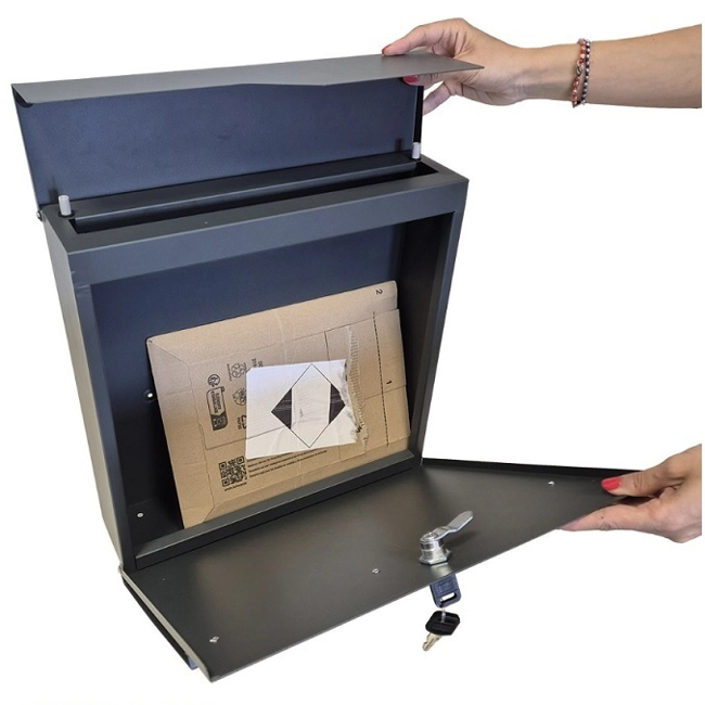 Vendita online Cassetta postale Nettuno colore ghisa/grigio antracite 37×11×37 cm.